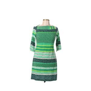Donna Morgan Anthropologie Green Sheath Dress About Knee Women Sz 6